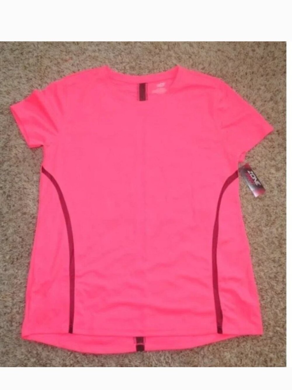 Zone Pro Athletic Shirt Womens M Pink Short Sleeve Crewneck Mesh Side Top